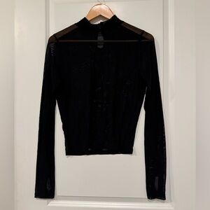 Disturbia Necrosis High Neck Long Sleeve Mesh Top